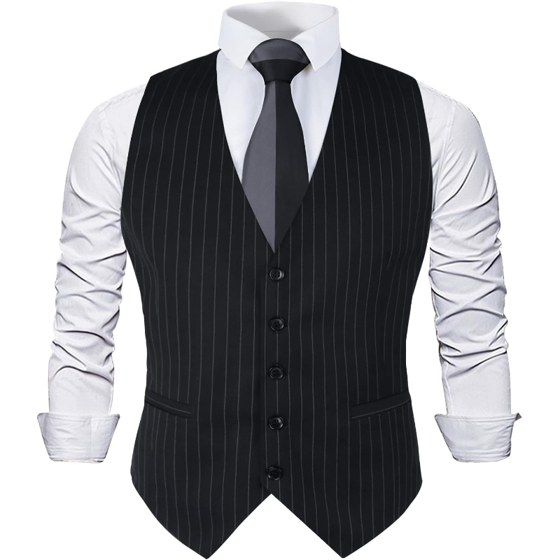 Men Formal Wear For Wedding - Mens Pinstripe Business Suit Vest Formal