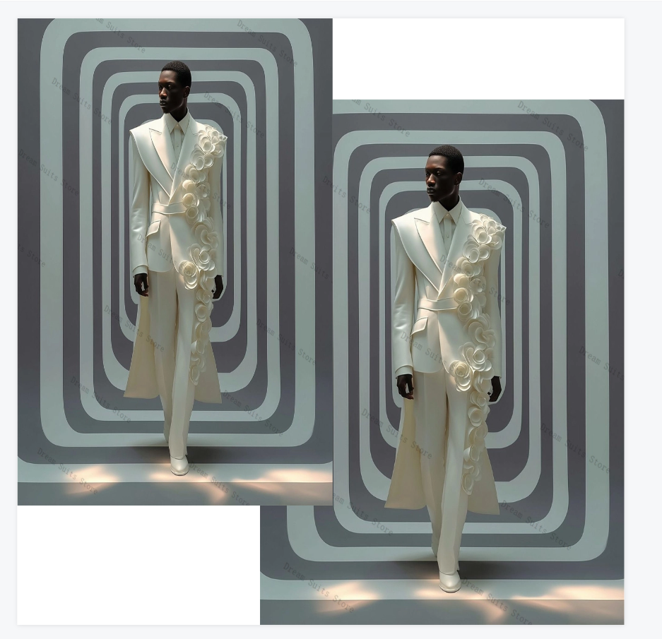 White Hi-Lo Men Suit Set 2 Pie - Men Formal Wear With Coat ulasan dan harga