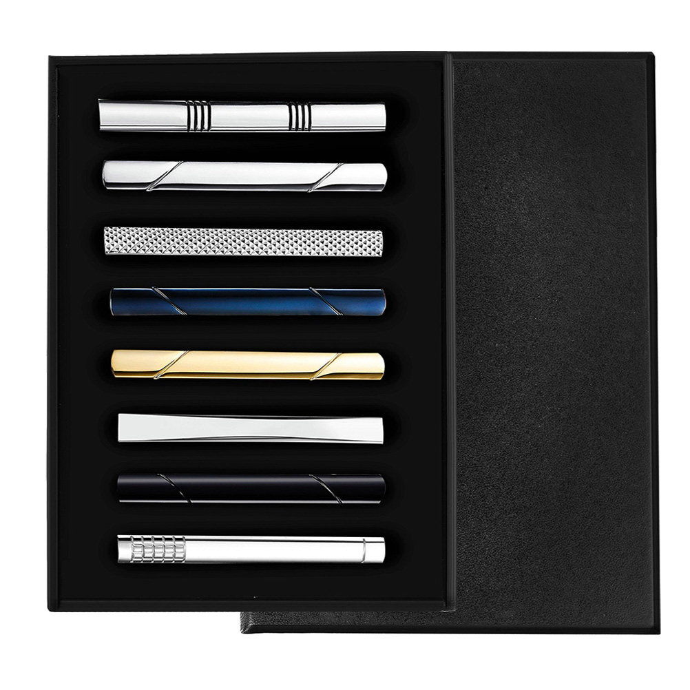 8Pcs Business Tie Clips Copper - Men Formal Wear Look ulasan dan harga