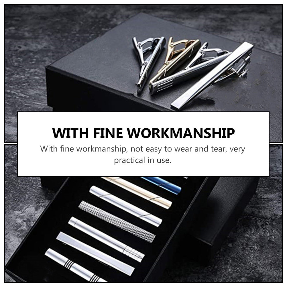 8Pcs Business Tie Clips Copper - Men Formal Wear Look ulasan dan harga