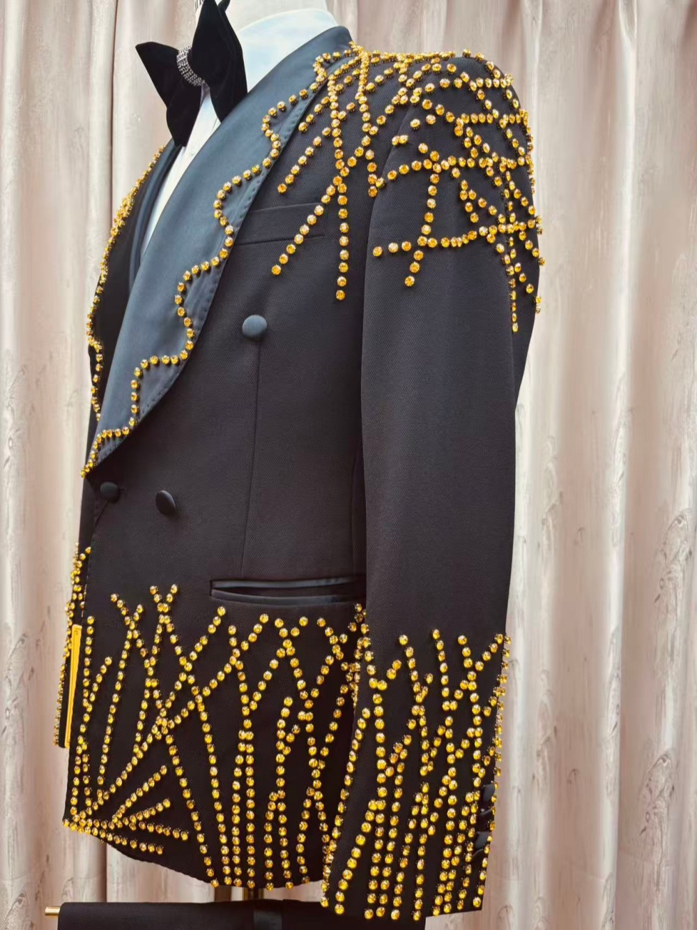 Man Exquisite Beaded Suit Set  - Men Formal Wear Clothes ulasan dan harga