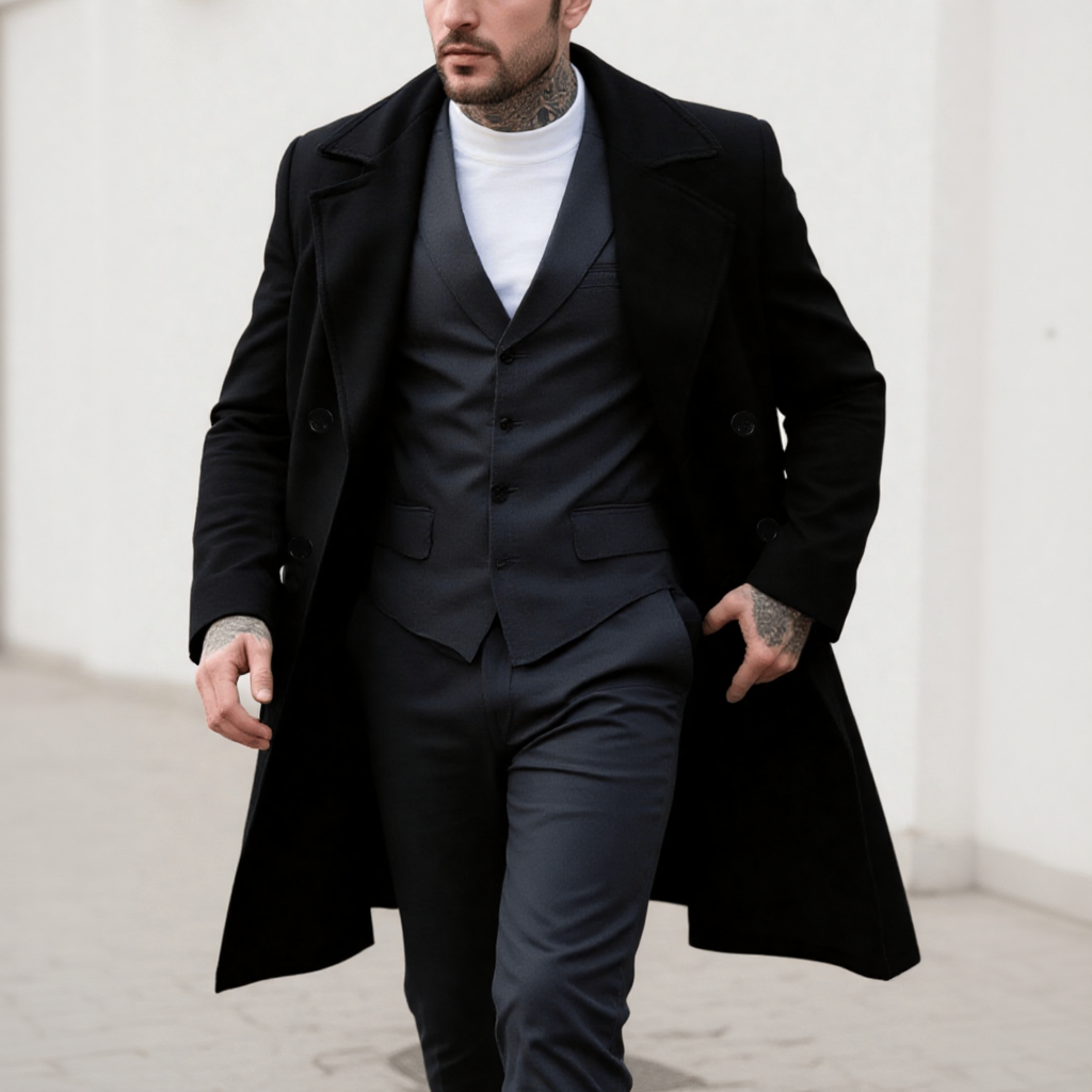 Men's Classic Double-Breasted  - Men Formal Wear With Coat ulasan dan harga