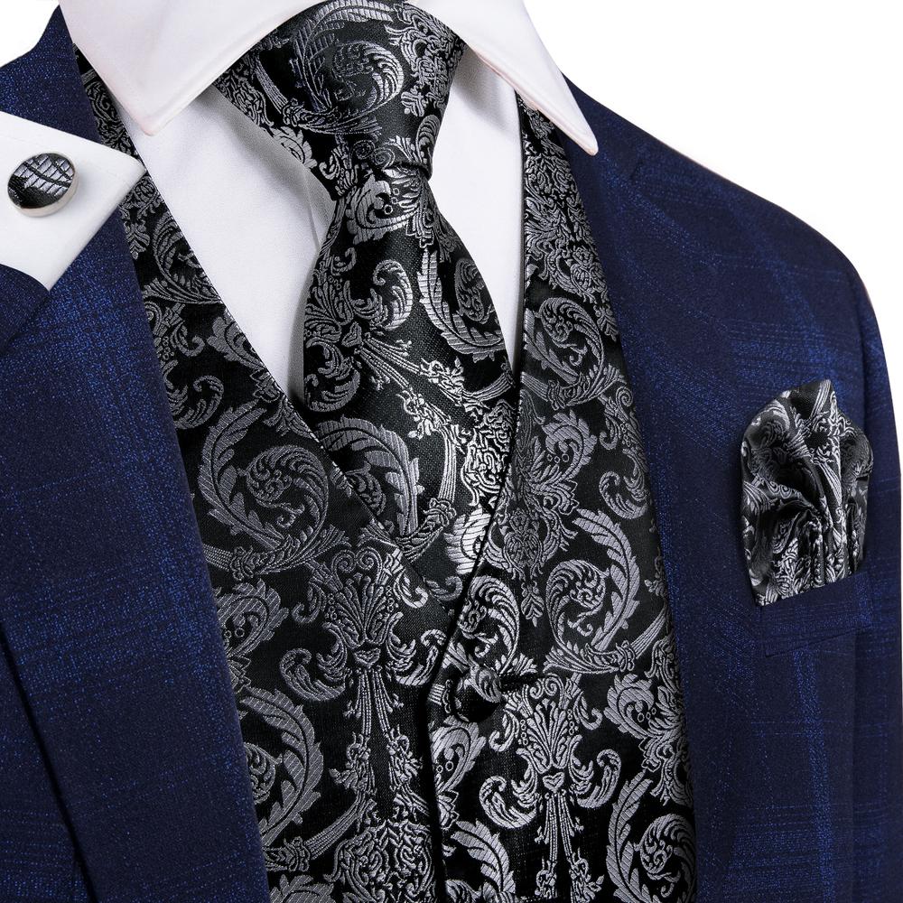 Hi-Tie Black Luxury Paisley Me - Formal Vest Waistcoat ulasan dan harga