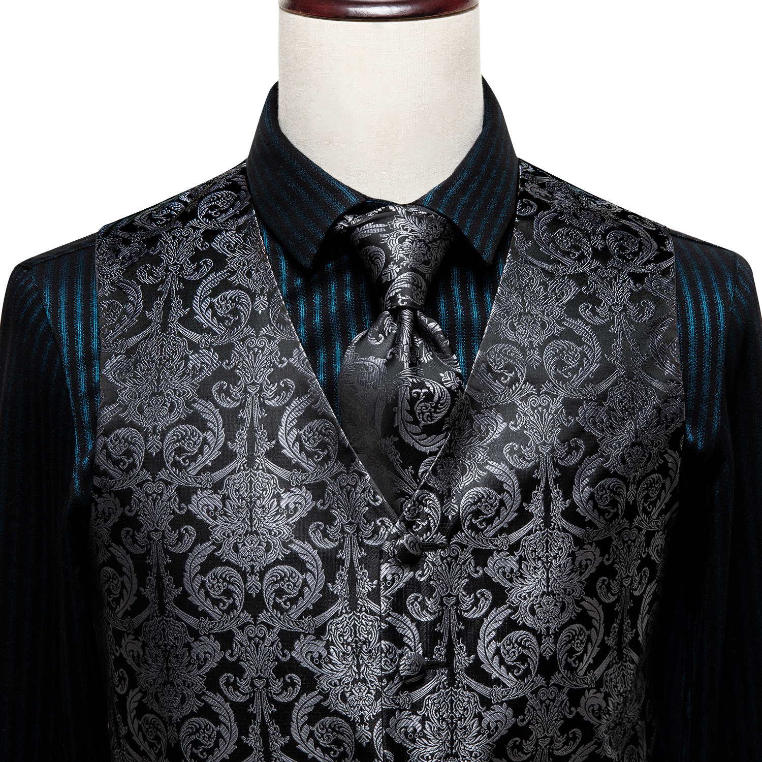 Hi-Tie Black Luxury Paisley Me - Formal Vest Waistcoat ulasan dan harga