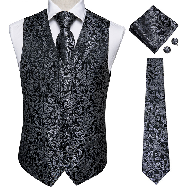 Hi-Tie Black Luxury Paisley Me - Formal Vest Waistcoat ulasan dan harga
