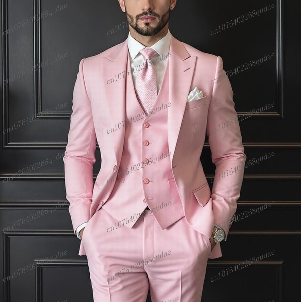 Pink Formal Occasion Men Suit  - Men Formal Wear Pink ulasan dan harga