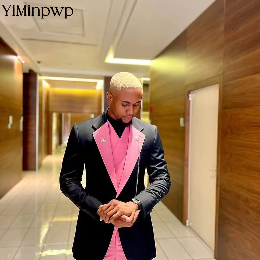 YiMinpwp Handsome Pink Men‘s S - Men Formal Wear Clothes ulasan dan harga