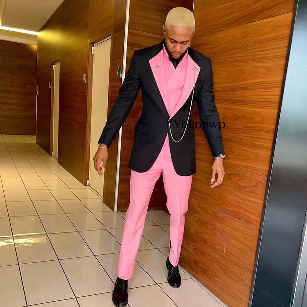 YiMinpwp Handsome Pink Men‘s S - Men Formal Wear Clothes ulasan dan harga