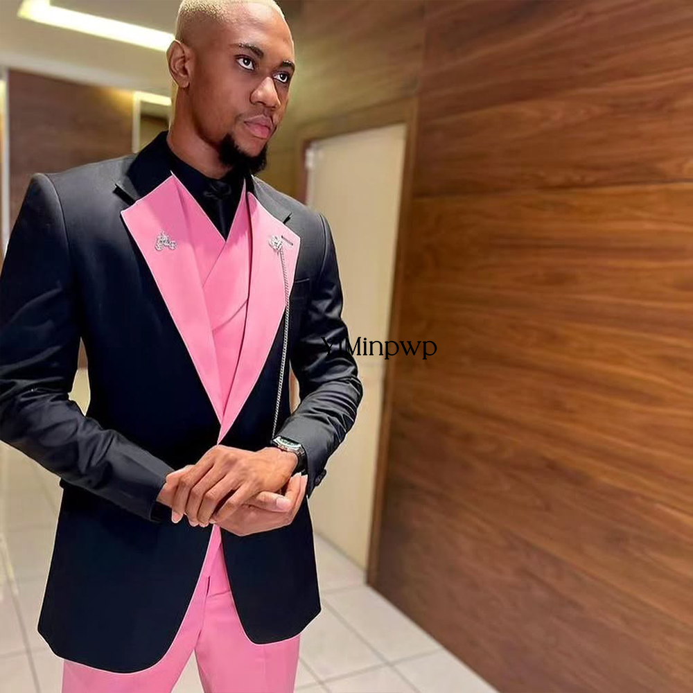 YiMinpwp Handsome Pink Men‘s S - Men Formal Wear Clothes ulasan dan harga