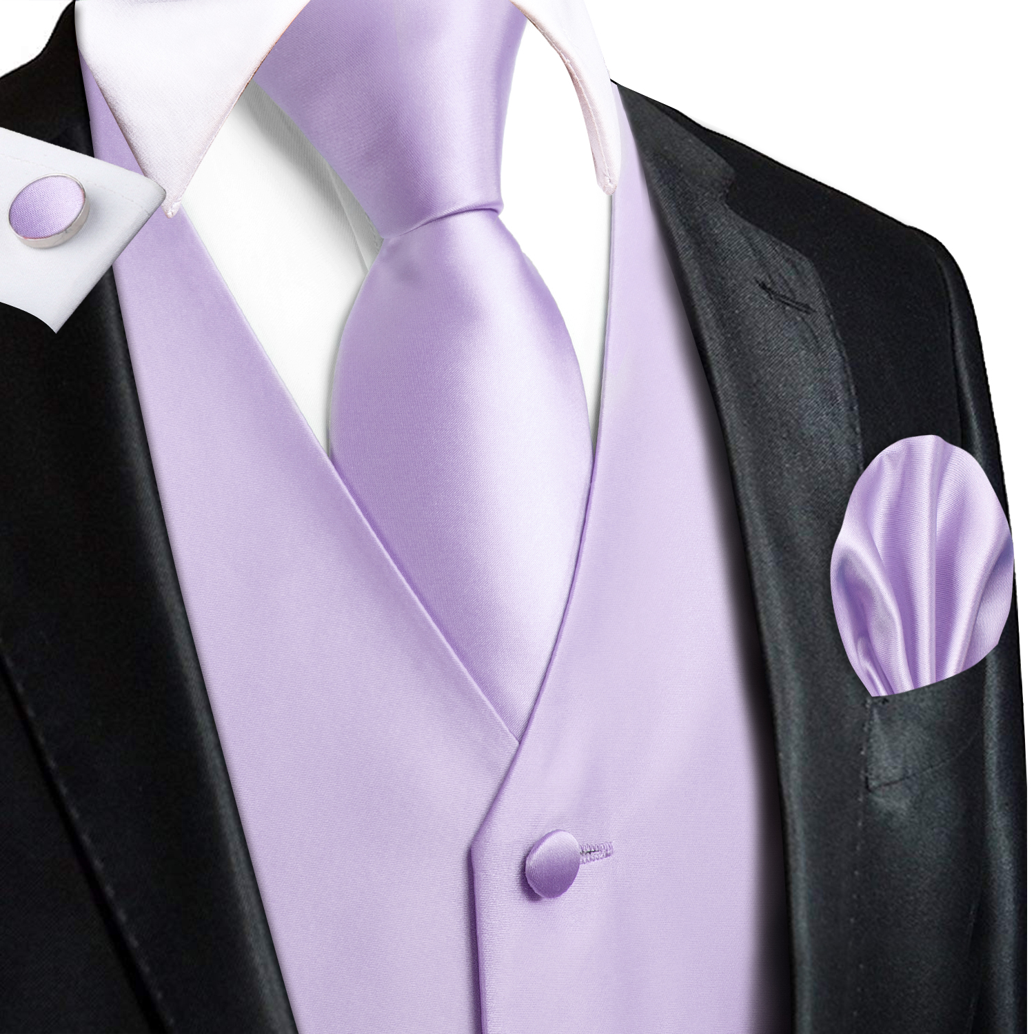Hi-Tie Solid Voilet Lilac Mens - Formal Vest Waistcoat ulasan dan harga