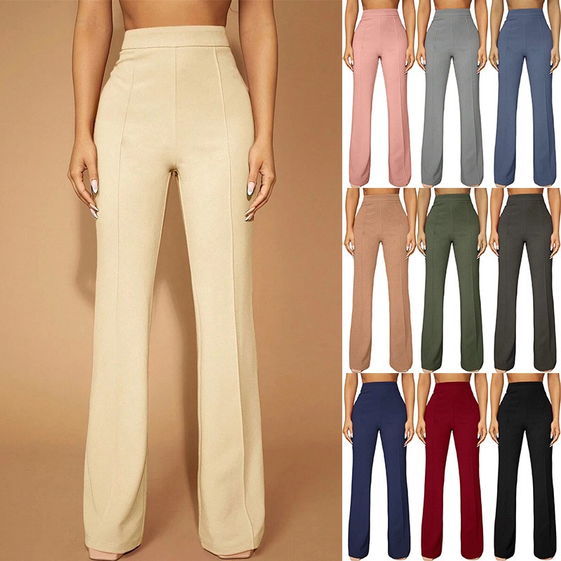 Summer Women's Pants High Wais - Dress Pant Flat Front ulasan dan harga