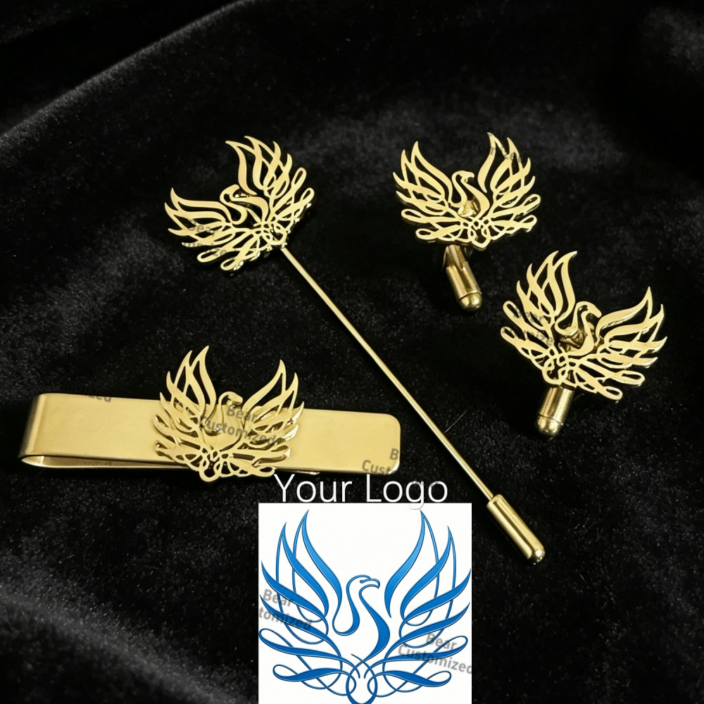 Custom Cufflink Tie Set Bar Pe - Men Formal Wear For Wedding ulasan dan harga