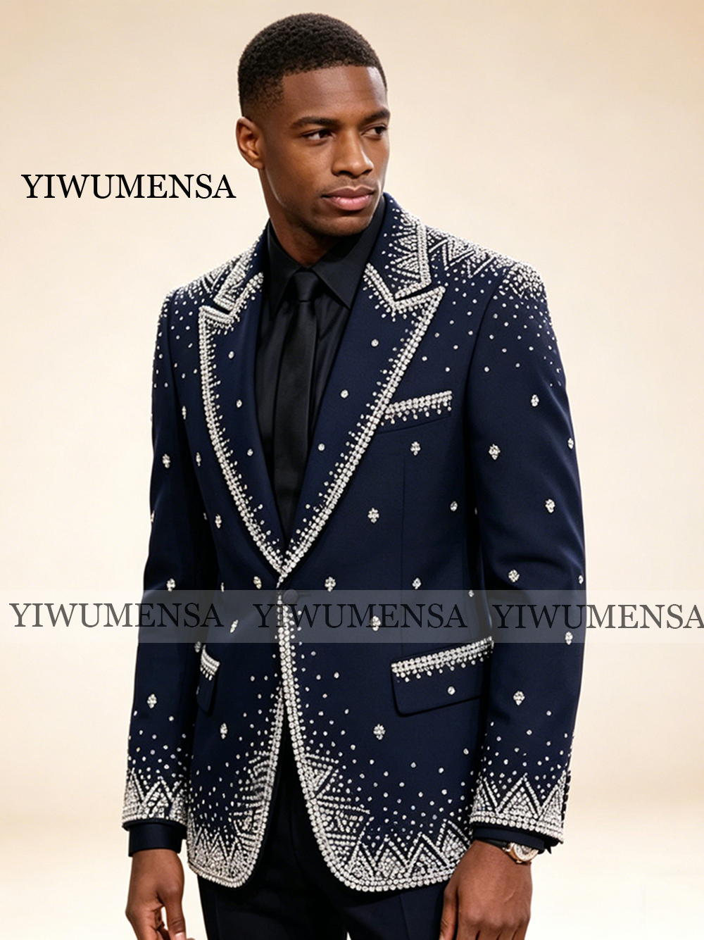Brilliant Rhinestone Men Suit  - Men Formal Wear For Wedding ulasan dan harga