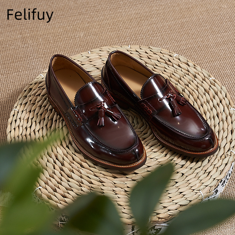 New Brown Men Flat Loafers Cow - Men Formal Wear For Wedding ulasan dan harga