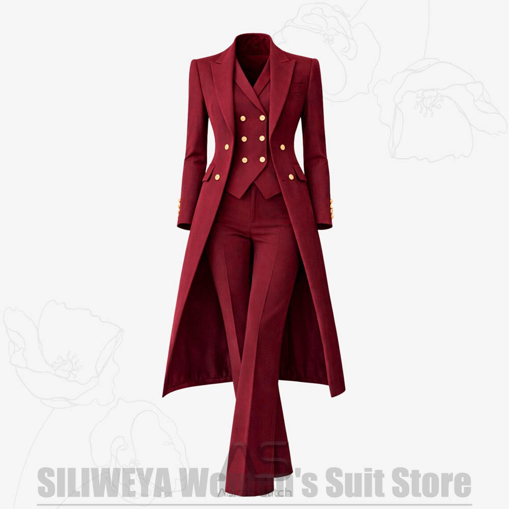 Women's Suit 3 Piece Double Br - Formal Vest Waistcoat ulasan dan harga