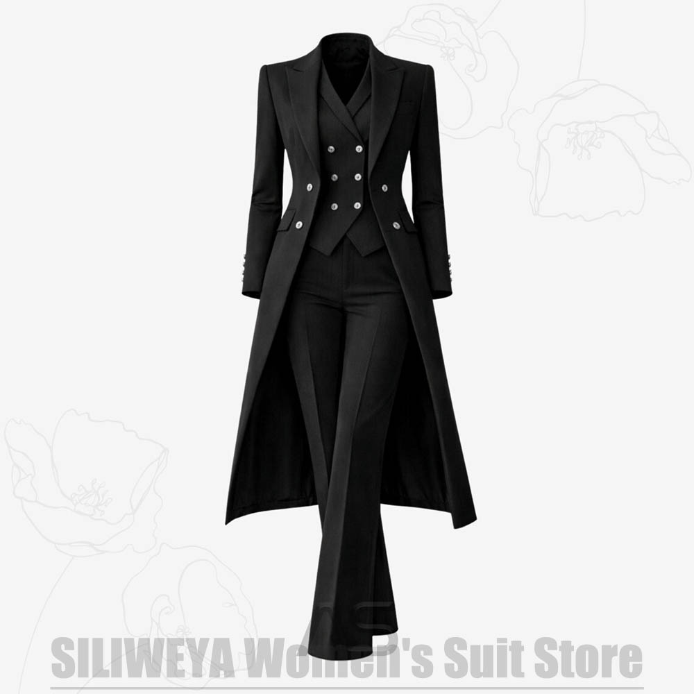 Women's Suit 3 Piece Double Br - Formal Vest Waistcoat ulasan dan harga