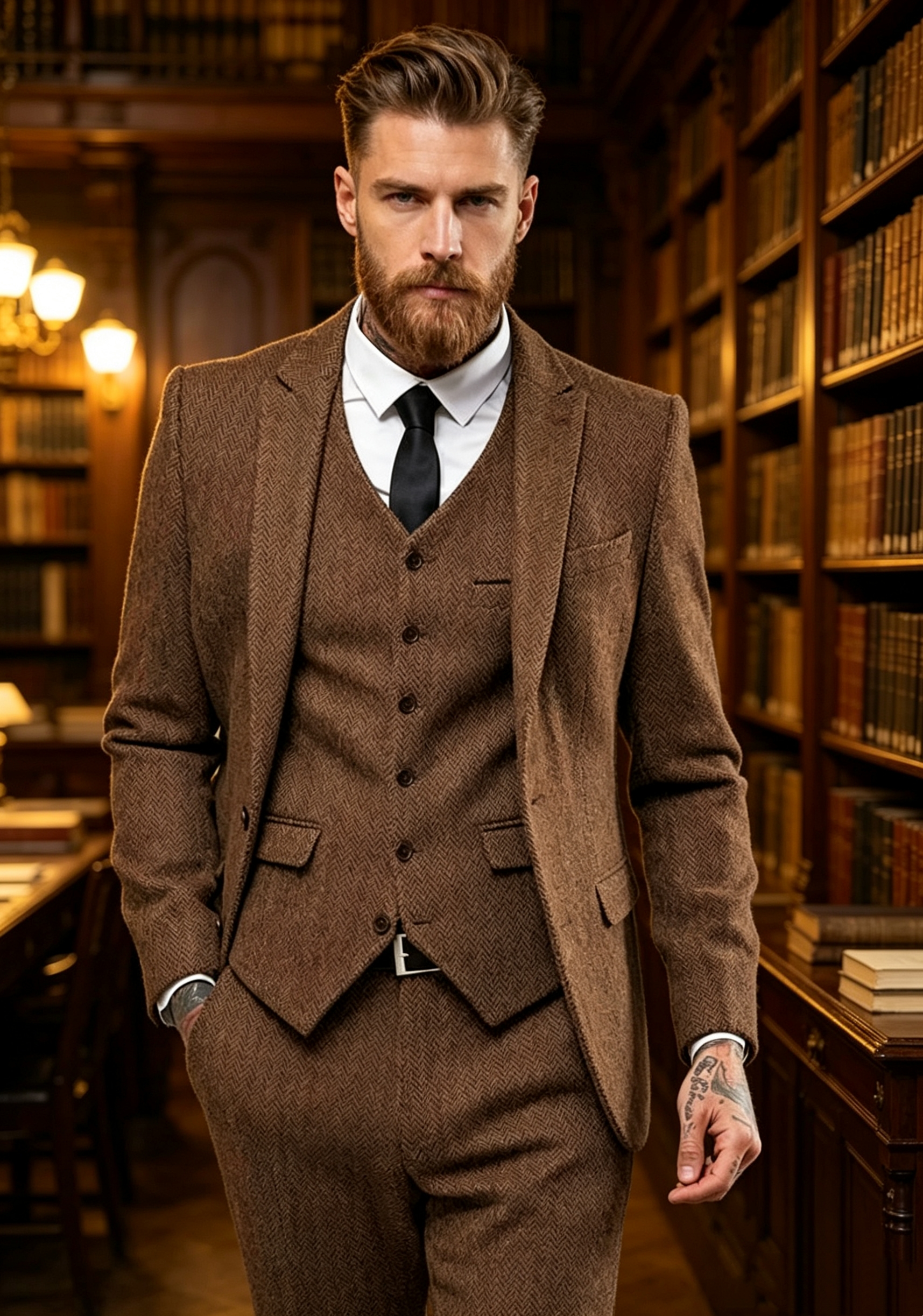 Dark Brown Wool Tweed Winter S - Men'S Formal Wear For A Wedding ulasan dan harga