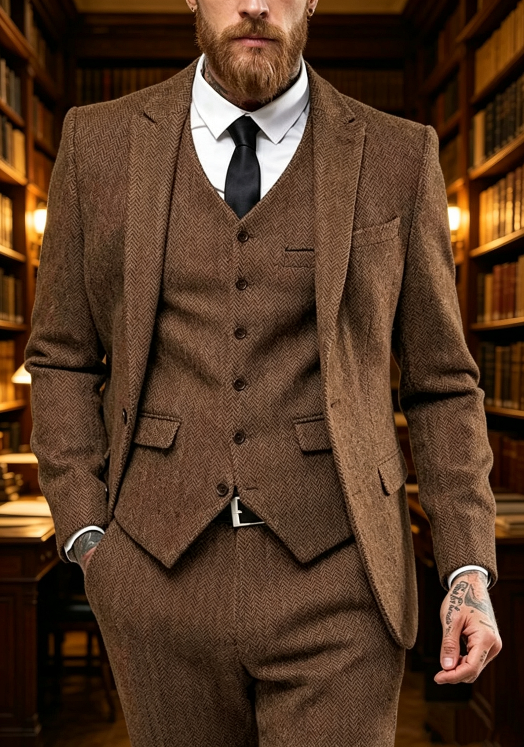 Dark Brown Wool Tweed Winter S - Men'S Formal Wear For A Wedding ulasan dan harga