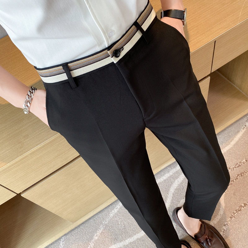 Fashion Waist Stripes Suit Pan - Men'S Formal Wear For A Wedding ulasan dan harga