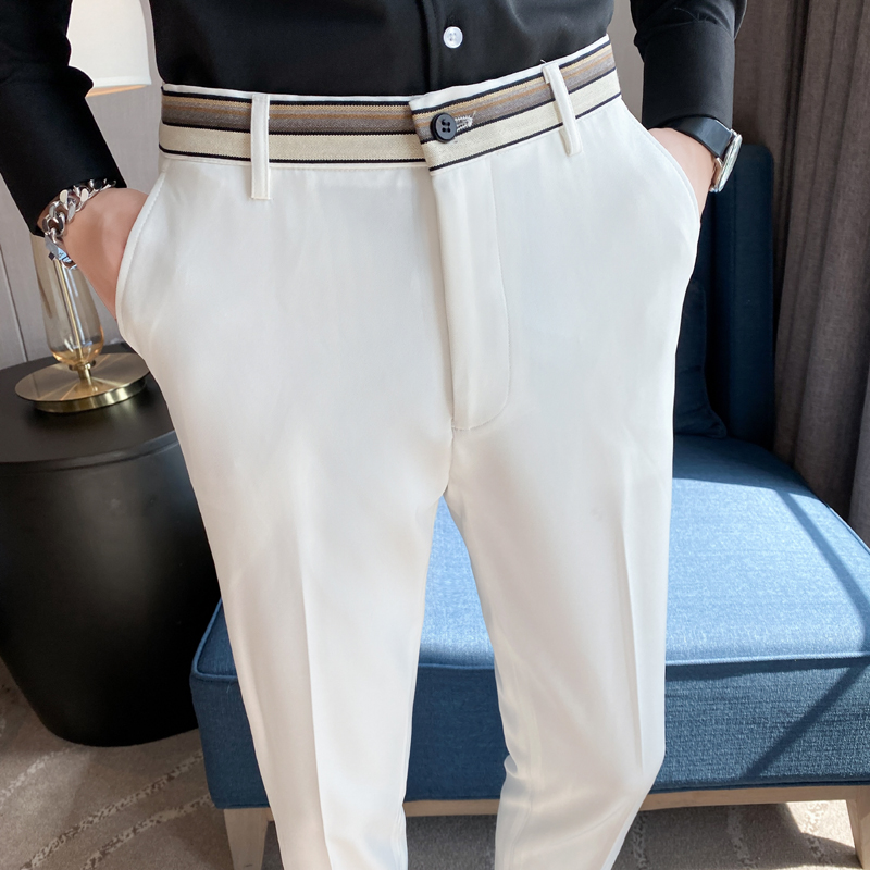 Fashion Waist Stripes Suit Pan - Men'S Formal Wear For A Wedding ulasan dan harga