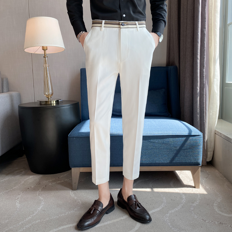 Fashion Waist Stripes Suit Pan - Men'S Formal Wear For A Wedding ulasan dan harga