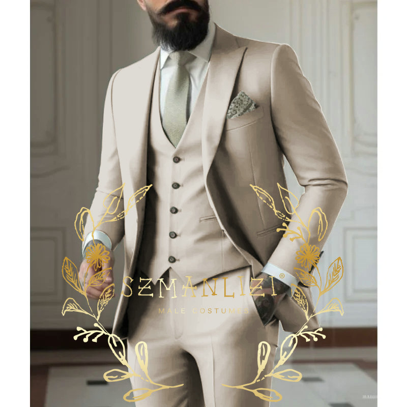Light green Suits Men Suits 3  - Men Formal Wear With Coat ulasan dan harga