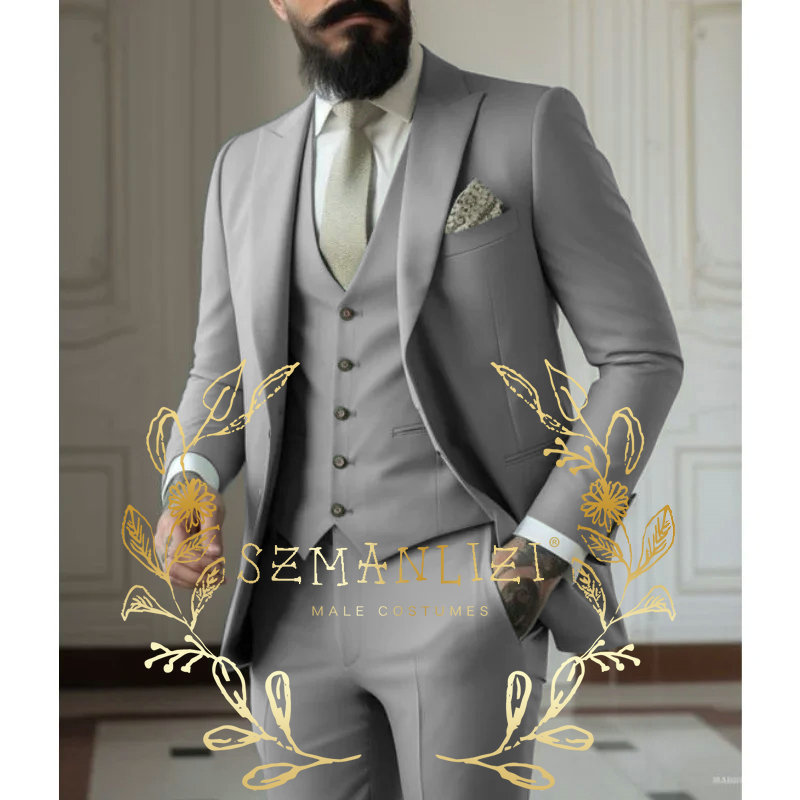 Light green Suits Men Suits 3  - Men Formal Wear With Coat ulasan dan harga