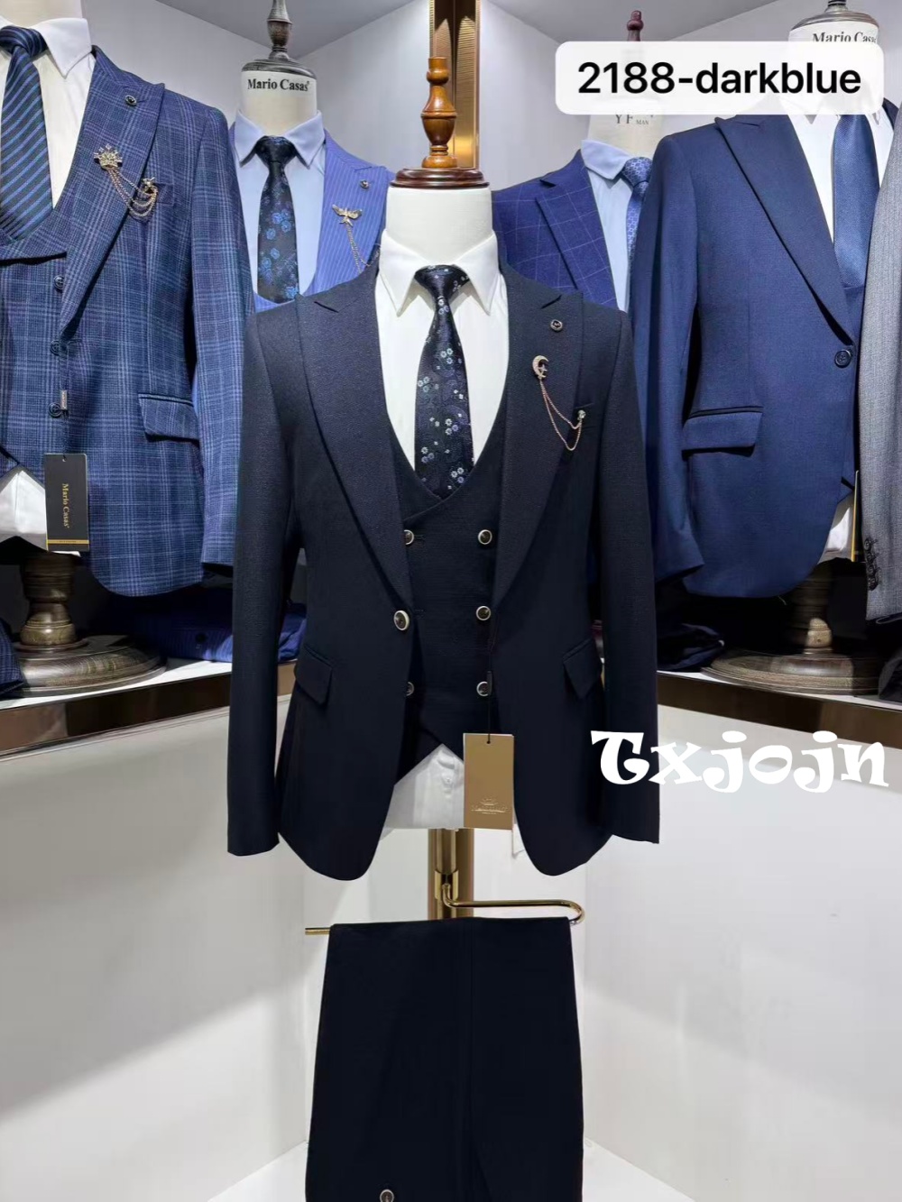Dark Blue Men's Formal Suit Se - Men Formal Wear Clothes ulasan dan harga