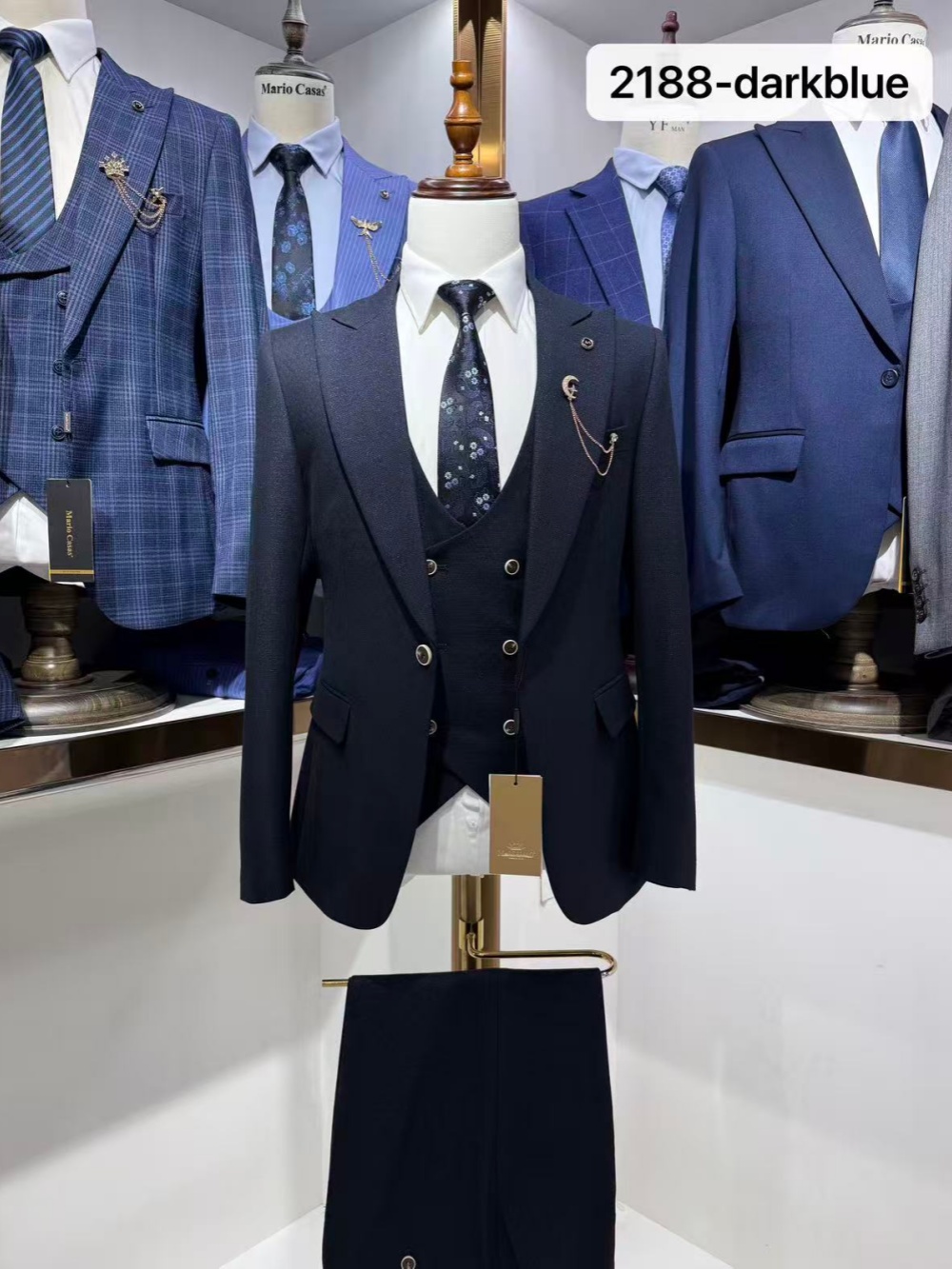 Dark Blue Men's Formal Suit Se - Men Formal Wear Clothes ulasan dan harga