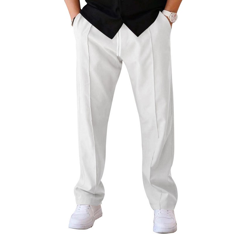 Men Casual LooseStraight Leg D - Dress Pant Flat Front ulasan dan harga