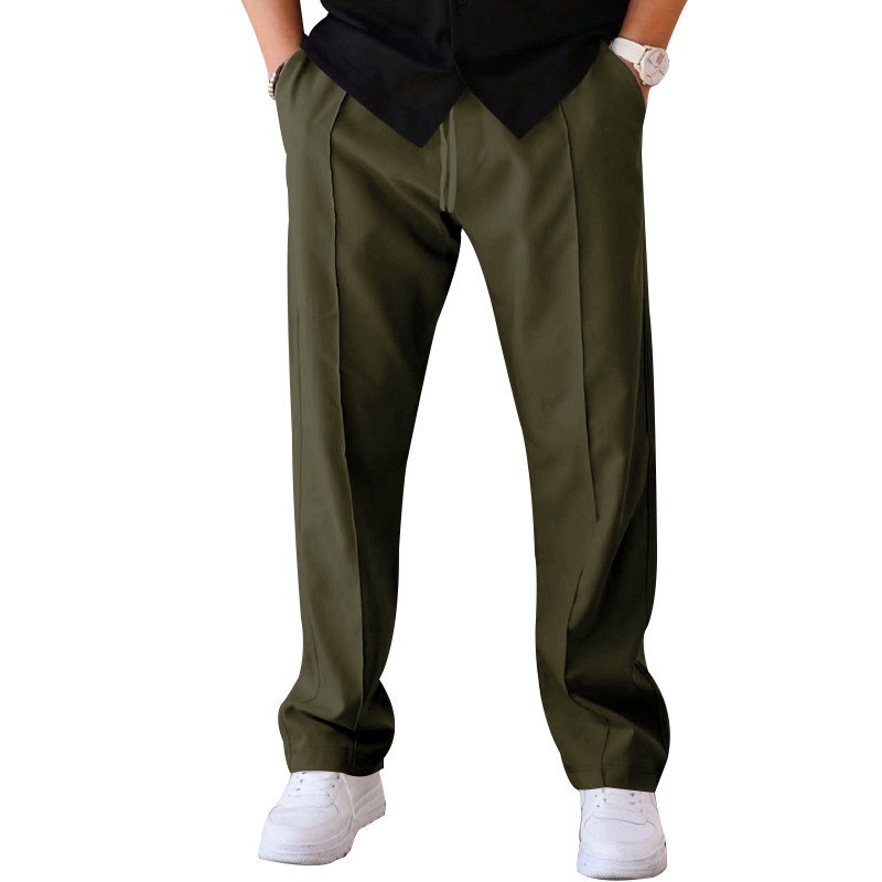 Men Casual LooseStraight Leg D - Dress Pant Flat Front ulasan dan harga