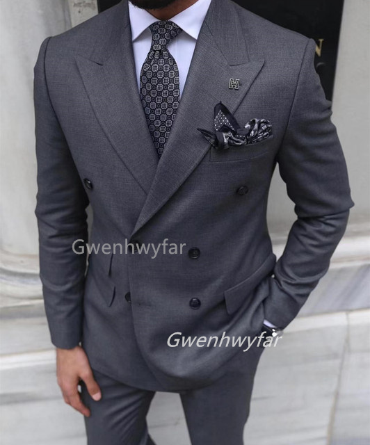 Gwenhwyar Grey Double Breasted - Men Formal Wear Clothes ulasan dan harga