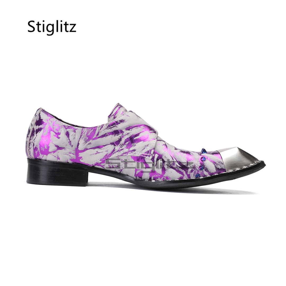 Purple Prints Genuine Leather  - Men'S Formal Party Wear Shoes ulasan dan harga