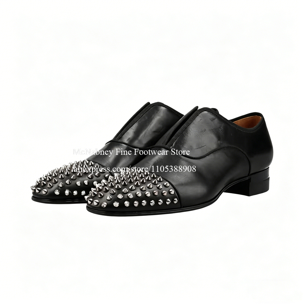 Spike Studs Leather Dress Shoe - Men Formal Wear For Wedding ulasan dan harga