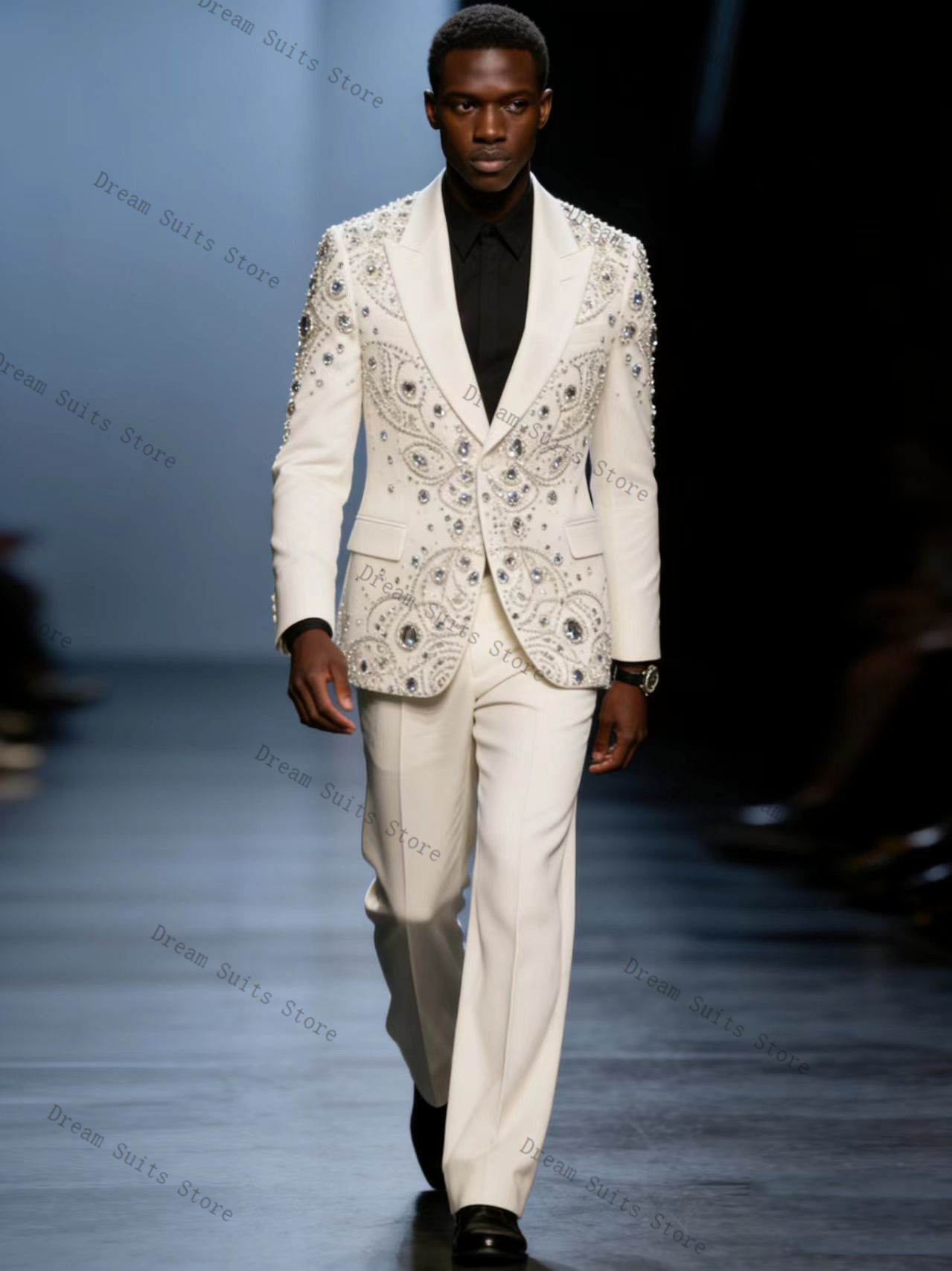 Luxury Crystals Men Suit Set 2 - Men Formal Wear With Coat ulasan dan harga