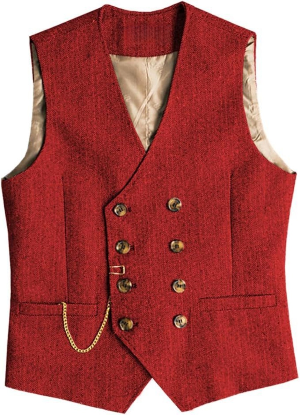 V Neck Men's Vest Herringbone  - Formal Vest Waistcoat ulasan dan harga