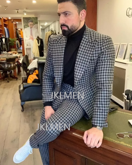 Houndstooth Mens Suits 2PCS We - Men Formal Wear For Wedding ulasan dan harga