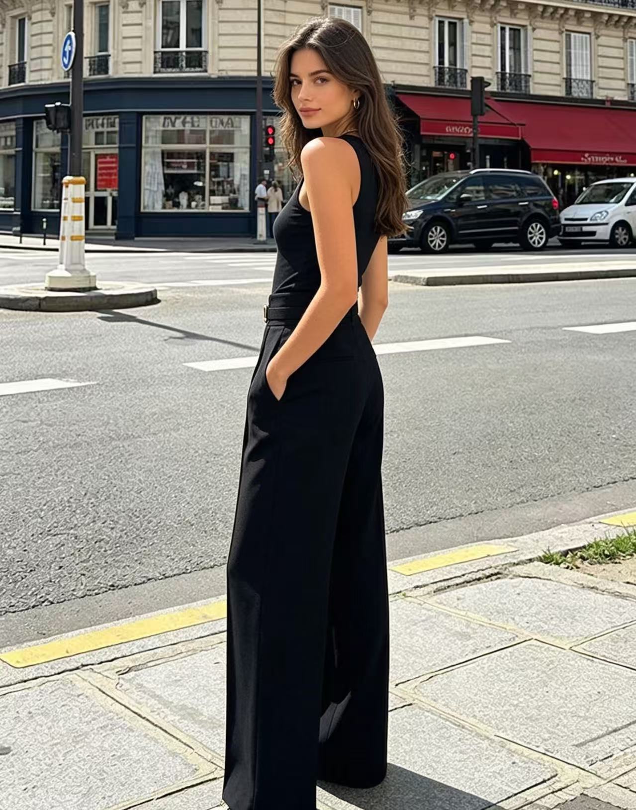 High Waist Wide Leg Suit Pants - Dress Pant Flat Front ulasan dan harga