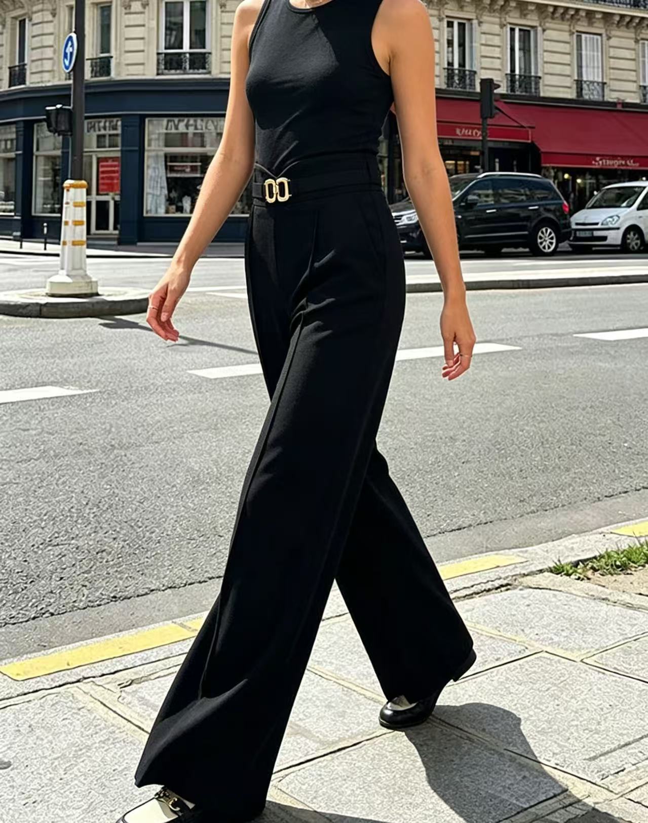 High Waist Wide Leg Suit Pants - Dress Pant Flat Front ulasan dan harga