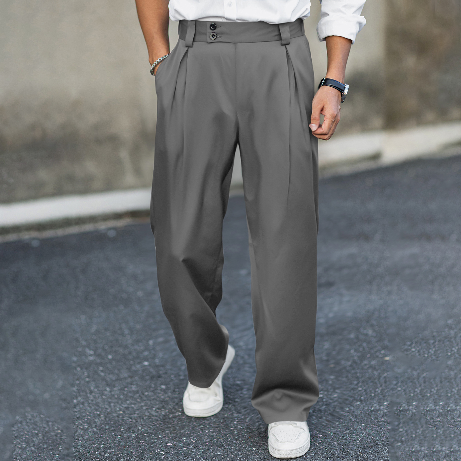 2026 Men’s Wide Leg Dress Pant - Dress Pant Flat Front ulasan dan harga