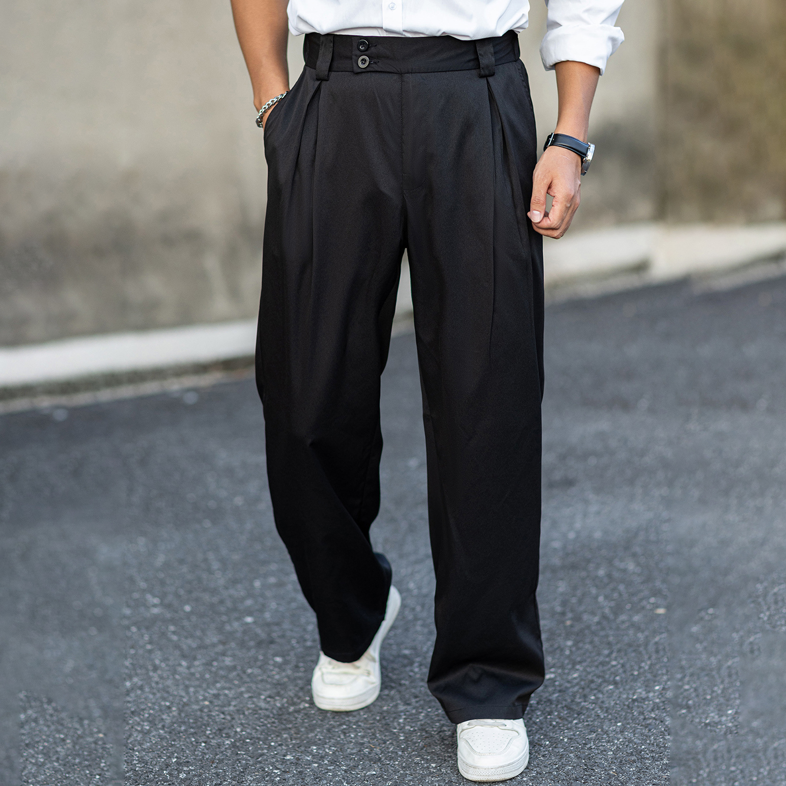 2026 Men’s Wide Leg Dress Pant - Dress Pant Flat Front ulasan dan harga