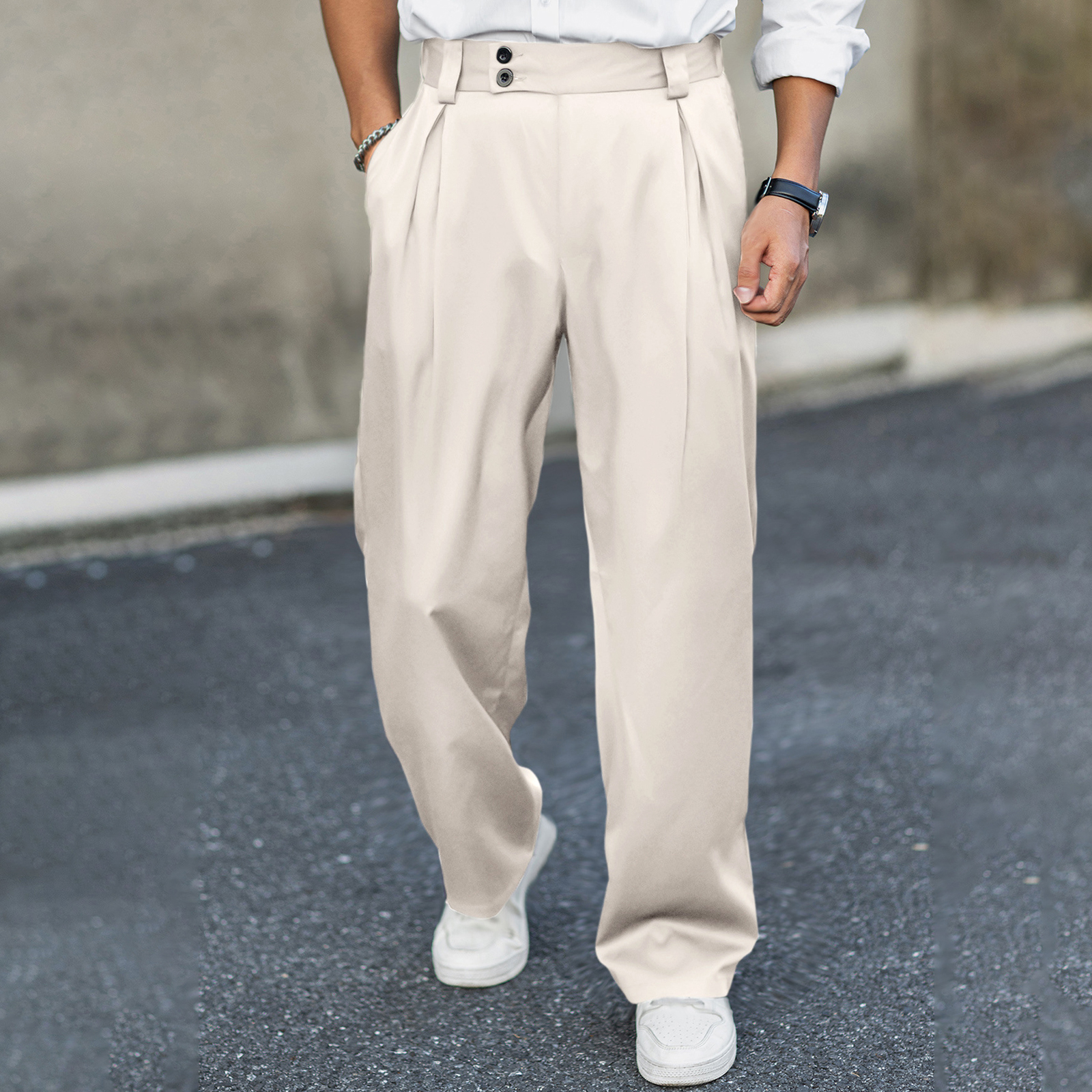 2026 Men’s Wide Leg Dress Pant - Dress Pant Flat Front ulasan dan harga