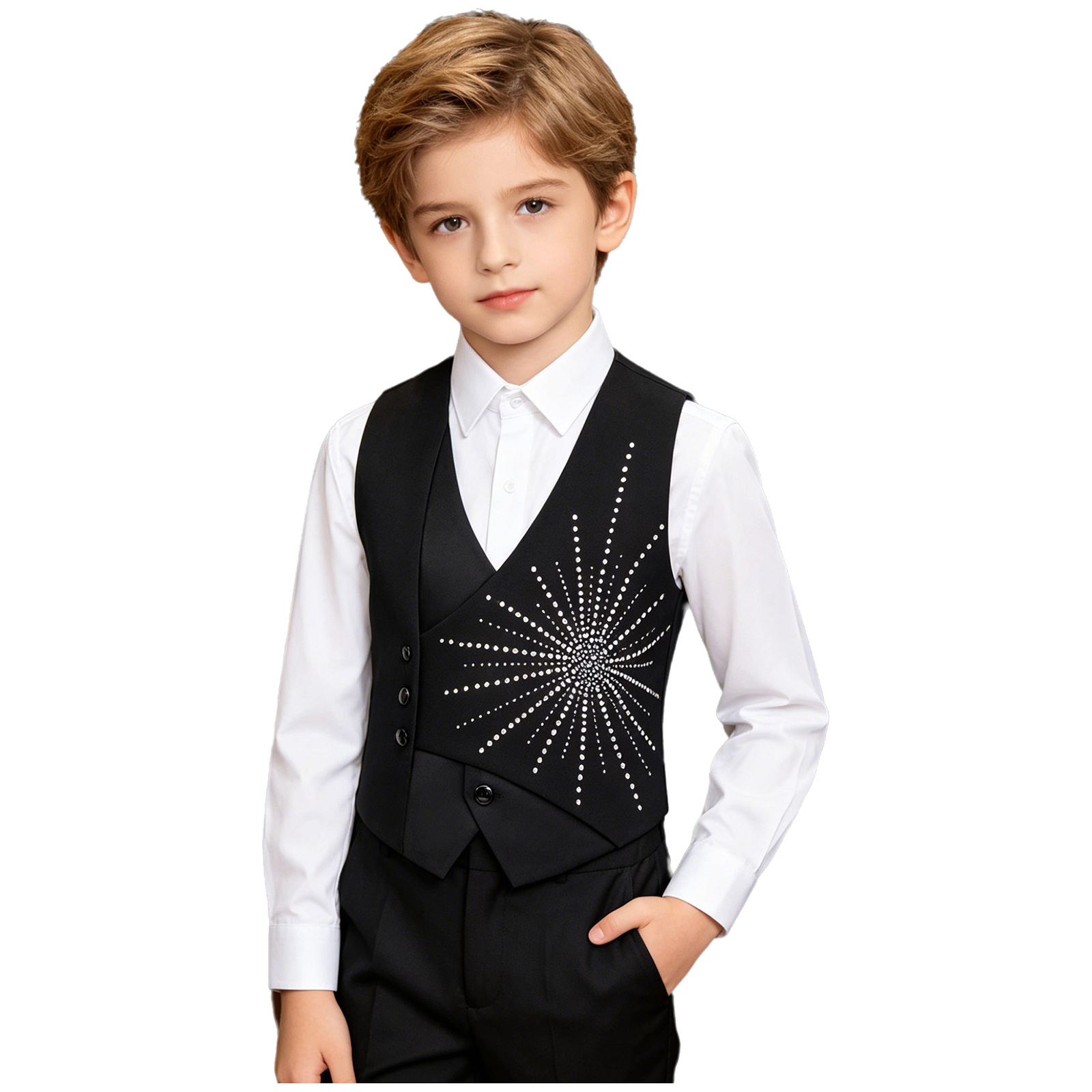 Kids Boys Gentleman Asymmetric - Formal Vest Waistcoat ulasan dan harga