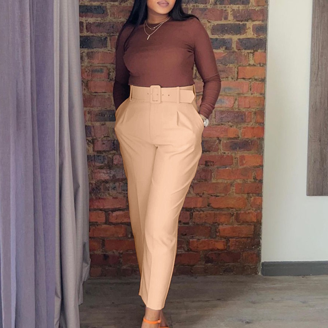 Women Pants High Waist Full Le - Dress Pant Flat Front ulasan dan harga