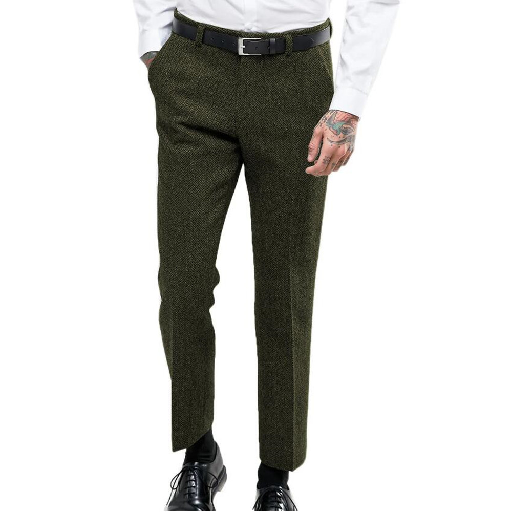 Men's Business Formal Suit Pan - Dress Pant Flat Front ulasan dan harga