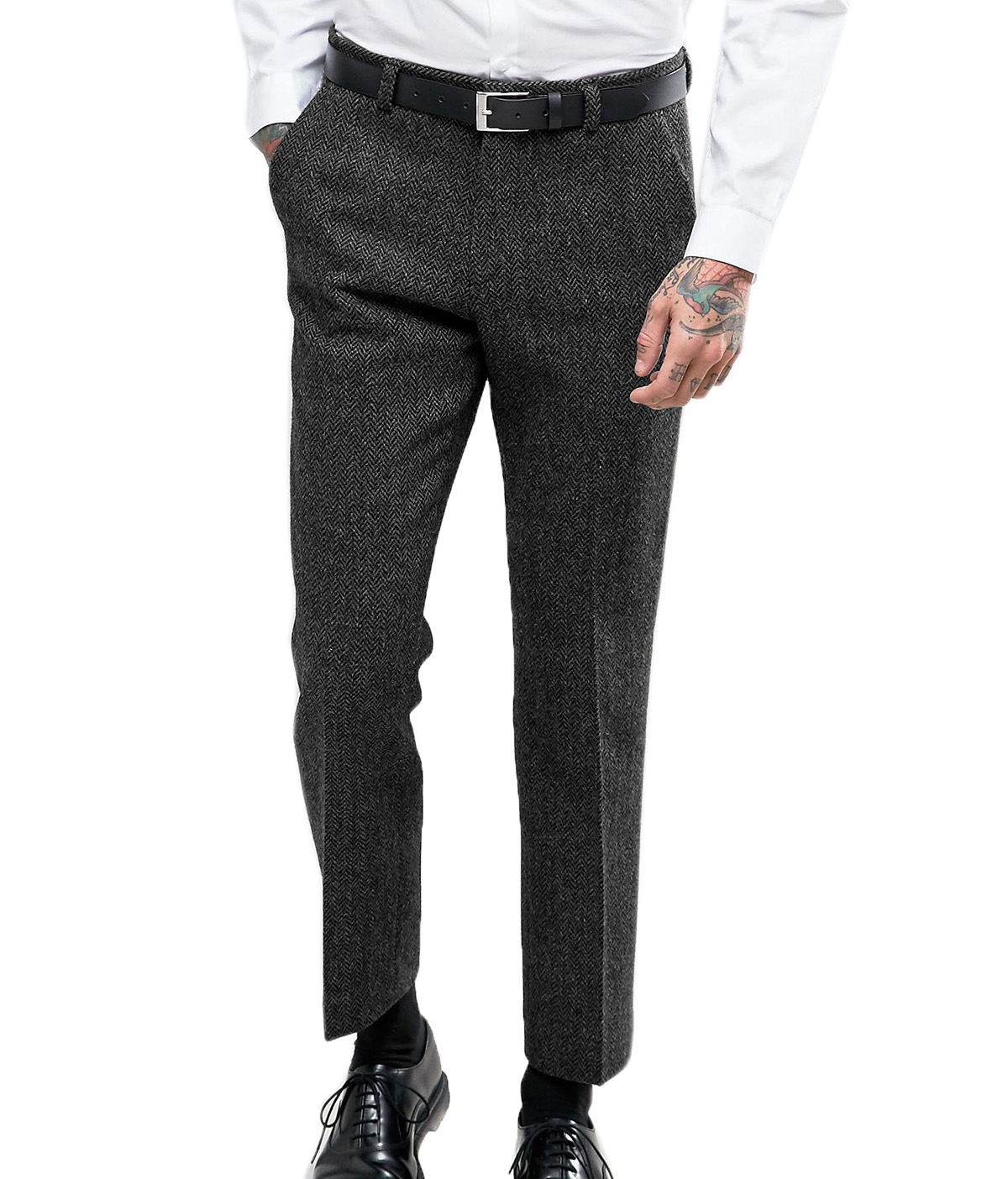 Men's Business Formal Suit Pan - Dress Pant Flat Front ulasan dan harga