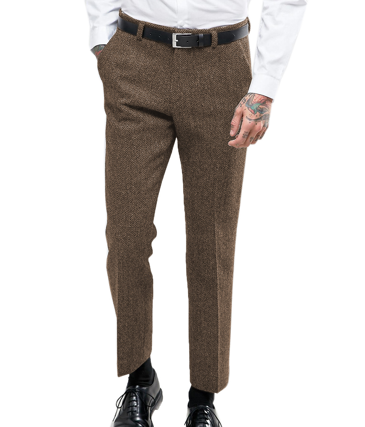 Men's Business Formal Suit Pan - Dress Pant Flat Front ulasan dan harga
