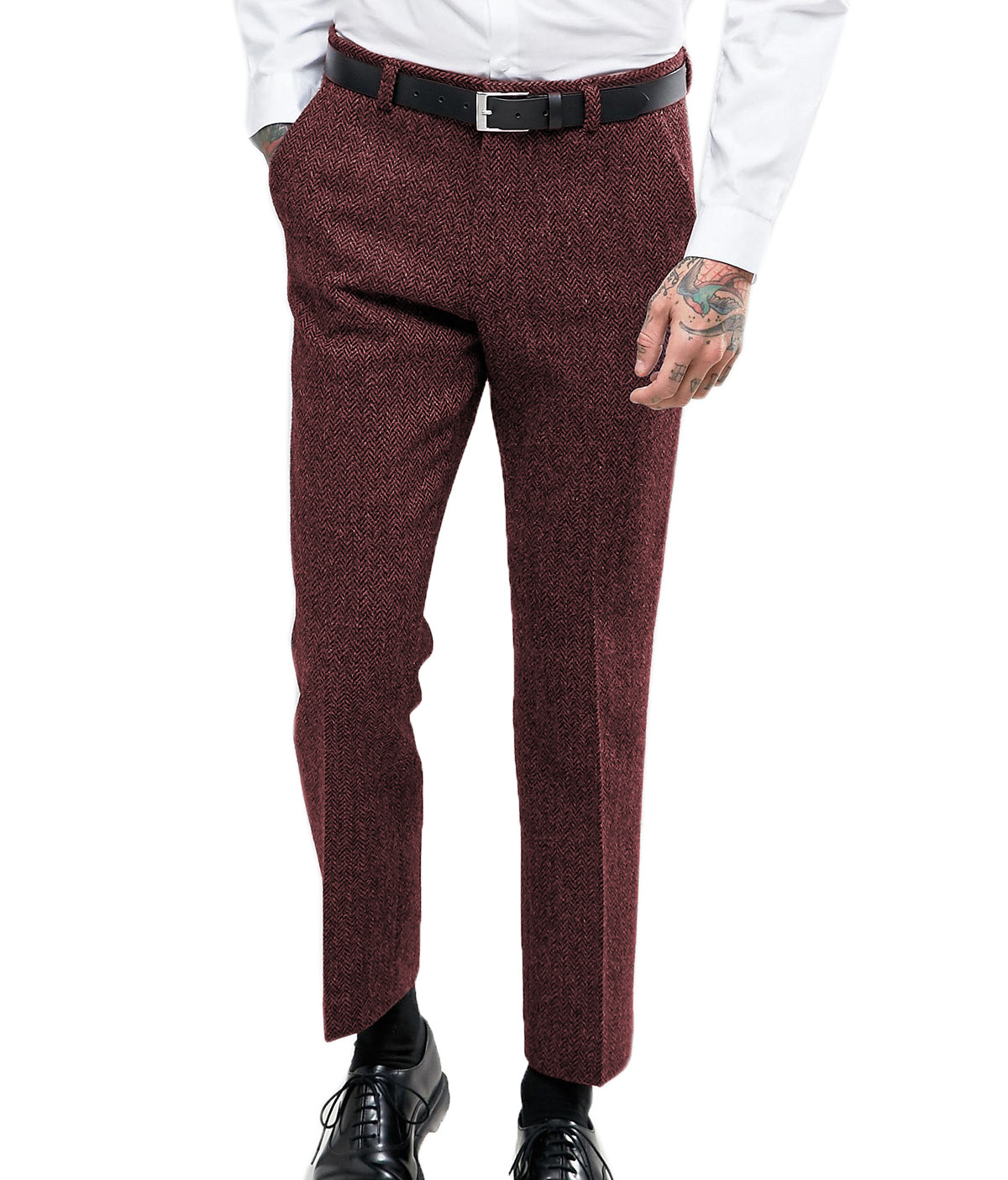 Men's Business Formal Suit Pan - Dress Pant Flat Front ulasan dan harga